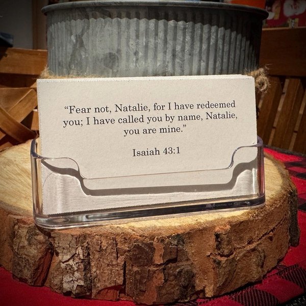 Personalized Scripture Cards, Set of 40 Inspirational Bible Verse Cards with Acrylic Display Holder