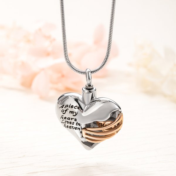 Custom Heart Cremation Urn Necklace with Text, Rib Cage Necklace for Ashes Cremation Jewelry Keepsakes Memorial Gift for Her