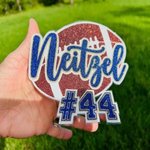 Custom Glitter Football Team Stickers & Magnets , Name and Number, School Spirit Pride, Stickers for Laptop Water Bottle Cups Tumblers
