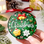 Handmade Glitter Christmas Ornaments, Festive Resin Hanging Decorations with 3D Holiday Charms & Ribbon, Christmas Tree Decor for Family & Friends
