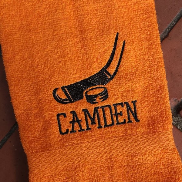 Personalized Hockey Stick Sweat Towel, Sports Gift