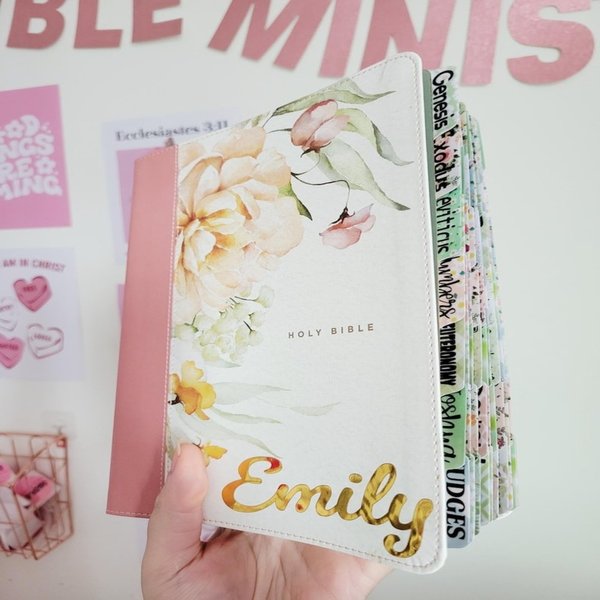 Personalized NLT Wide Margin Bible: Leather-Like, Custom Tabs