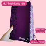 Personalized NKJV Purple Bible, Large Print, Leather Soft, Laminated Tabs