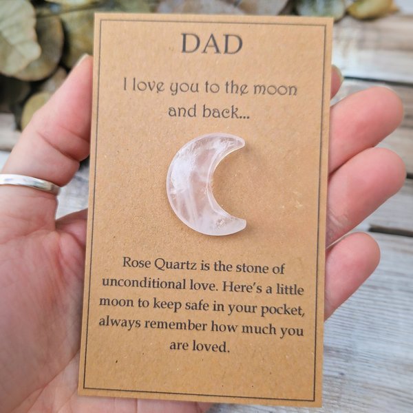 Genuine Rose Quartz Crystal Gift for Family - Unique and Sentimental Birthday Gift for Him, Her, Dad, or Mum