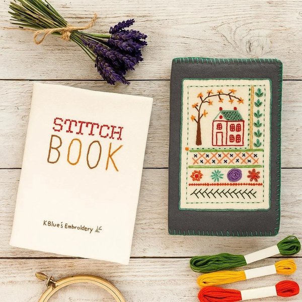 Embroidery Stitch Book Kit for Beginners, Canvas Fabric Sketchbook