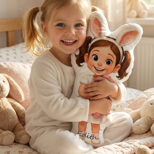 Personalized Cartoon Dolls From Photo – Custom Doll That Looks Like You, Mini Me Pillow With Face & Name For Kids