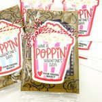 Personalized Kids Popcorn Valentine Stickers, Custom Name & Text Preschool Cute School Party Favors for Boys Girls