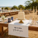 Personalized Wedding Table Runner with Name, Linen Wedding Banner, Sweetheart Table Decor, Wedding Reception Gift