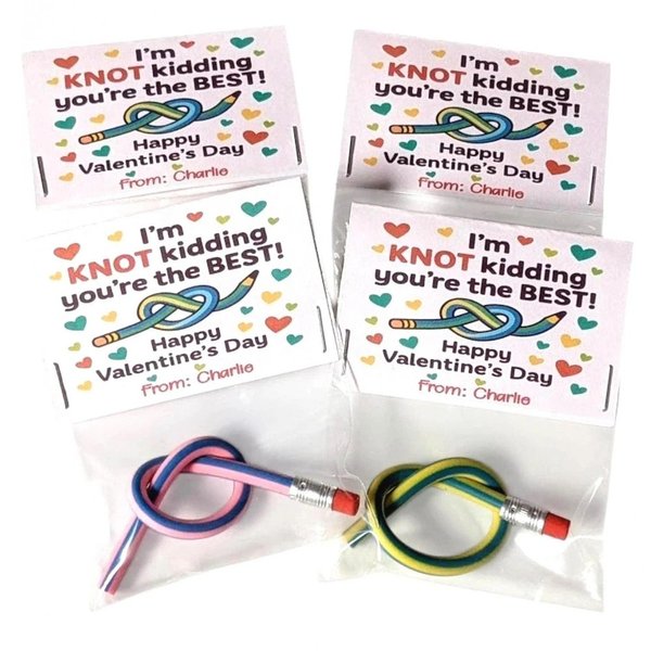 Personalized Colorful Valentine's Day Bendable Pencil, 