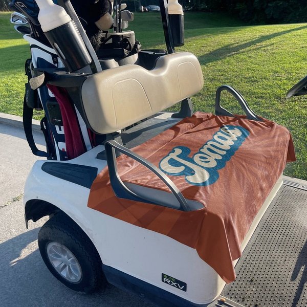 Custom Fabric Golf Cart Seat Cover with Name, Golf Accessories, Birthday Gift for Golf Lovers