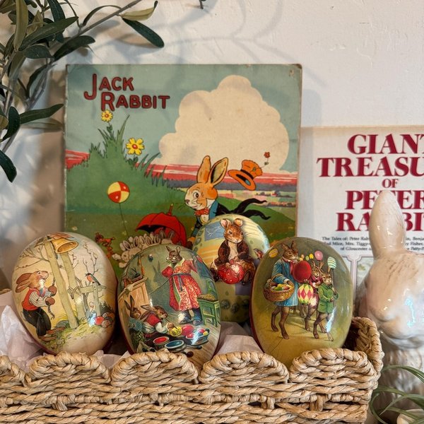 Vintage German Paper Mache Easter Egg, Spring Cottagecore Folk Art, Easter Decor, Gift for Kids