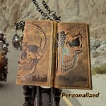 Personalized Engraved Name Leather Tri-Fold Wallet with Chain, Birthday/Anniversary Gift for Husband/Biker/Truck Driver