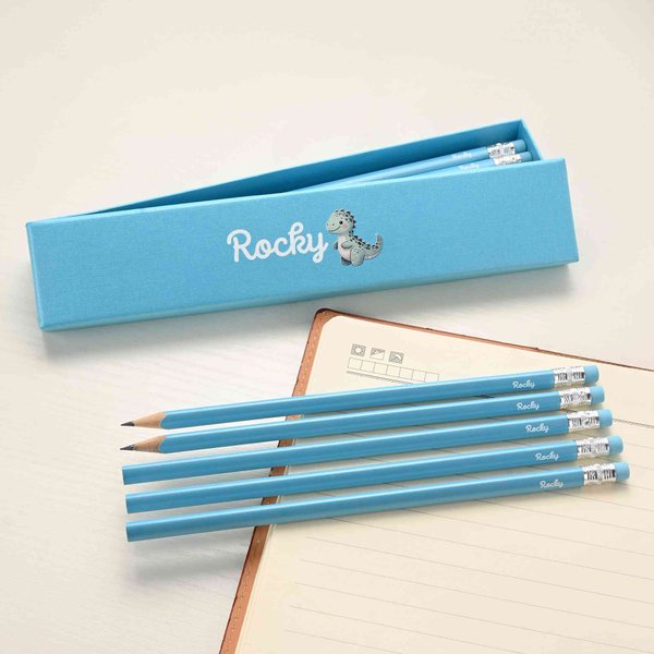 Custom Cute Forest Animals Macaron-Colored Pencil Case and Pack of 12 Pencils Set with Name, School Supplies, Birthday/Back to School Gift for Kids