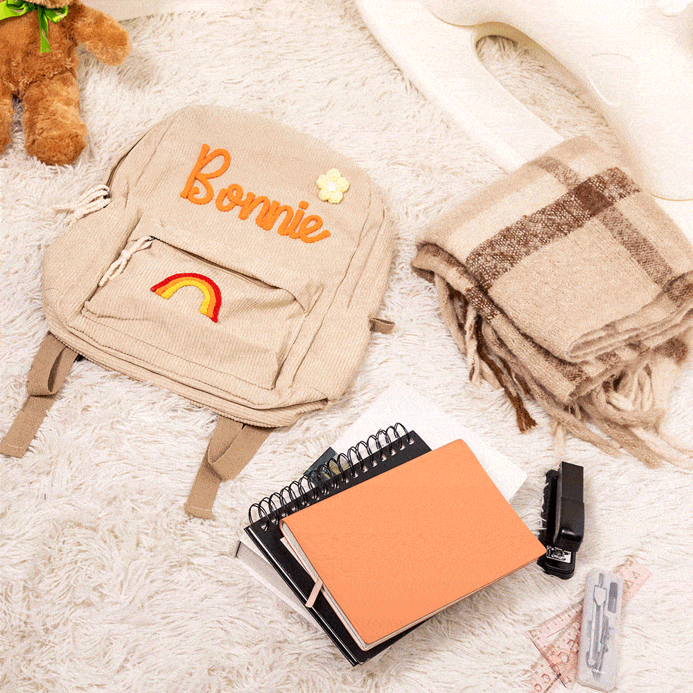 Personalized Embroidered Toddler Backpack with Name and Icon, Large Capacity Children's School Bag, Birthday/Back to School Gift for Kids/Girls/Boys