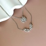 18K Gold Four Leaf Clover Magnetic Heart Necklace, Cubic Zirconia Inlaid, Dainty Good Luck Jewelry, Perfect Mother's Day & Birthday Gift for Her