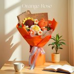 Personalized Crochet Rose Bouquet with Custom Color & Message, Handmade Knitted Floral Gift for Her, Mother's Day/Teacher/Wedding Eternal Flower