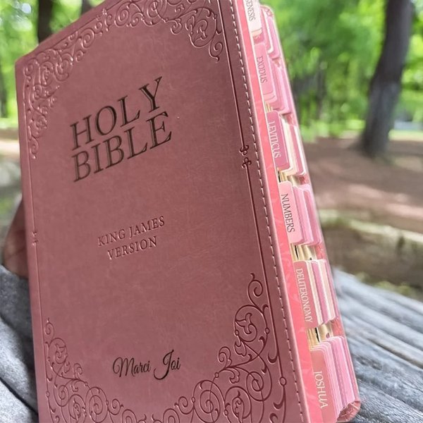 KJV Holy Bible, Giant Print Full-size Faux Leather Red Letter Edition - Thumb Index & Ribbon Marker, King James Version, Pink (Full Size GP Editions)