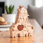 Personalized Giraffe Family Puzzle with 2-5 Names, Nursery Decor, Mother's Day/ Baby Shower Gift for Family/Giraffe Lovers
