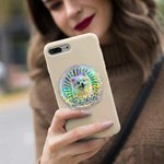 Personalized Cute Pet Portrait Acrylic Phone Grip Custom Photo and Name Phone Holder with Kickstand Daily Gifts for Pet Lovers