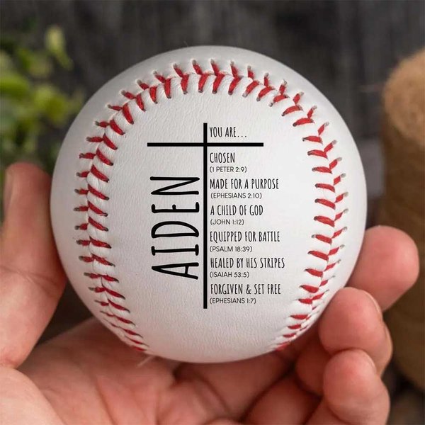 Baseball chrétien personnalisé, cadeau religieux, cadeau de première communion, cadeau de baptême pour les garçons, cadeau d'anniversaire pour le fils, cadeau de baseball.