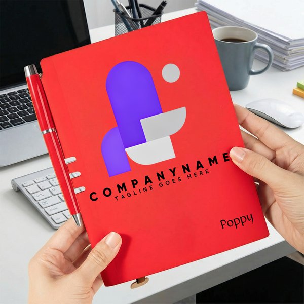 Personalized Company Logo PU Leather Notebook Pen Set with Name and Slogan Anniversary Promotion Gift for Employee