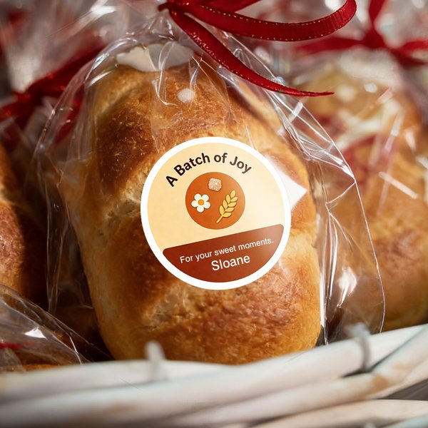 Custom Waterproof Baking Sticker Labels with Name, DIY Bread Packaging Tags for Baking Lovers, Kitchen Gift for Bakers