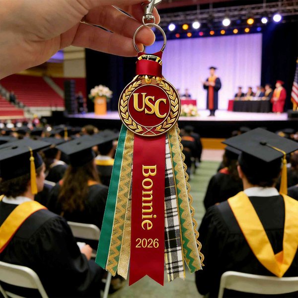 Personalized Name Graduation Backpack Charm with School Initials and Year, Bag Ornament, Graduation Souvenirs, Gift for Graduates/Family/Friends