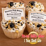 Custom Name Graduation Diploma Cupcake Toppers Set of 20, 2026 College High School University Frosting Sugar Paper, Graduation Party Decor Graduates