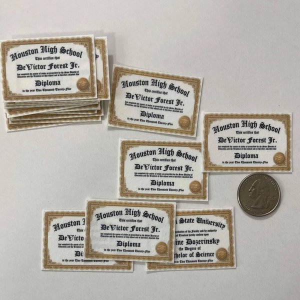 Custom Name Graduation Diploma Cupcake Toppers Set of 20, 2026 College High School University Frosting Sugar Paper, Graduation Party Decor Graduates