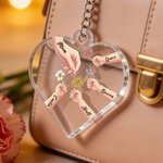 Porte-clés personnalisé en acrylique avec nom et fleurs de naissance, ornement de famille pour la fête des mères, cadeau pour maman/grand-mère