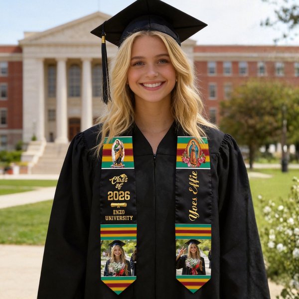 Personalized Memorable Graduation Stole Sash with Photo and Name Graduation Ceremony Gift for Graduates Friends