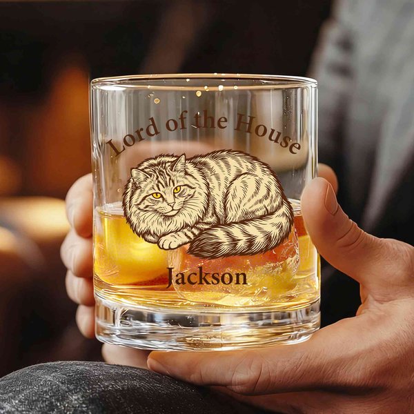 Verre à whisky personnalisé avec nom pour chat et chien, cadeau unique d'anniversaire/de fête des pères pour les propriétaires d'animaux/amateurs de whisky