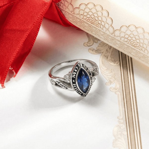 Personalisierte Graduierung Klasse Ring mit Geburtsstein Name und Jahr, Klasse von 2026 Graduierung Schmuck, High School College Klasse Ring, Geschenk für Absolventen