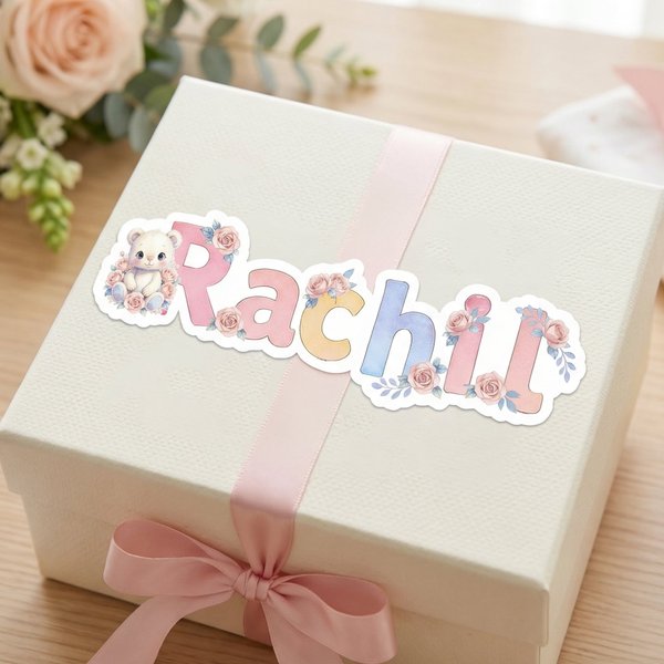 Autocollants imperméables personnalisés avec nom, fleur de dessin animé et animal, étiquettes cadeaux de rentrée scolaire pour enfants/camarades de classe