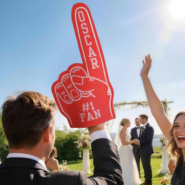 Doigt d'honneur personnalisé multicolore avec texte Fête de célibataire Événements sportifs Cadeau pour la mariée Équipe d'encouragement