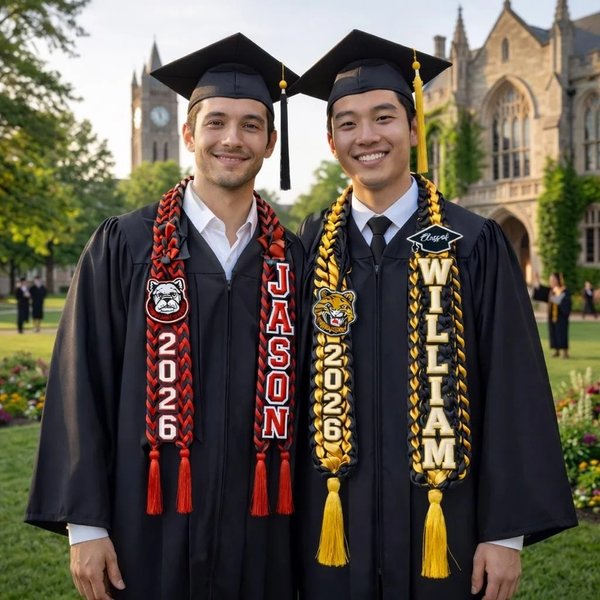 Lei de fin d'études personnalisé avec nom et logo, ceinture en satin de la classe 2026, cadeau de fin d'études pour les jeunes diplômés
