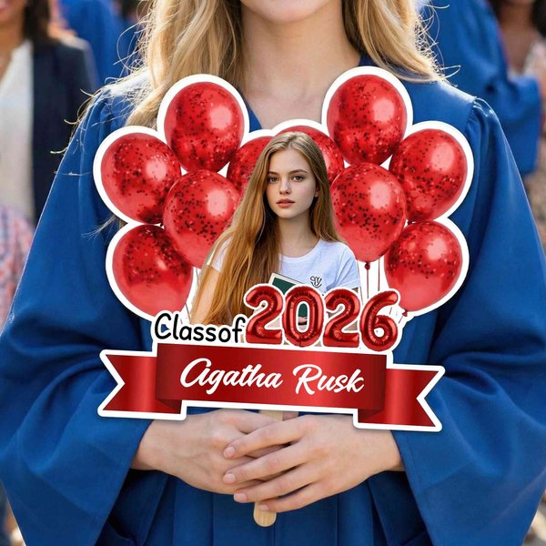 Personalisierte Ballons Ribbon Graduation Photo Fan mit Namen Graduation Ceremony Party Geschenk für Absolventen