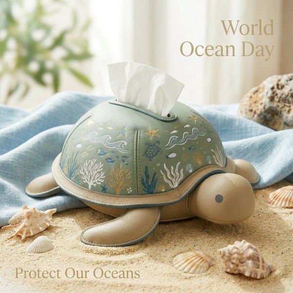 Boîte à mouchoirs personnalisée avec nom et tortue de mer, porte-mouchoirs en cuir inspiré de l'océan, décoration d'intérieur côtière, cadeau d'anniversaire ou de pendaison de crémaillère pour les fem
