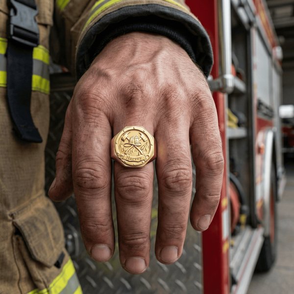 Bague professionnelle personnalisée avec nom, bijou minimaliste, cadeau d'anniversaire pour mari/petit ami/palefrenier d'honneur