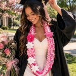 Personalized Flower Graduation Lei with Name and Year, Senior Grad Party Lei Necklace, Class of 2026 Lei, Graduation Gift for Her