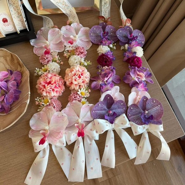 Lei de fin d'études, guirlande de rubans et de fleurs artificielles faite à la main, cadeau de fin d'études pour le lycée et le collège