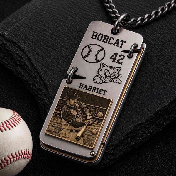 Collier personnalisé pour homme avec photo et nom d'équipe, cadeau d'anniversaire/de fête des pères pour lui