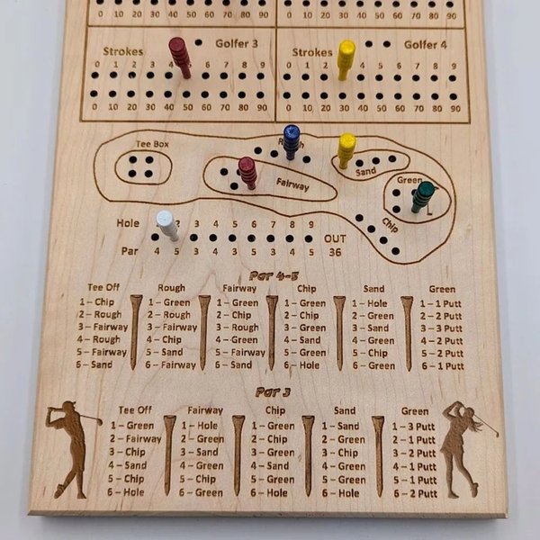 Tabletop Dice Golf Game, Portable Wooden Board Game, Gift for Family/Friends/Golf Lover