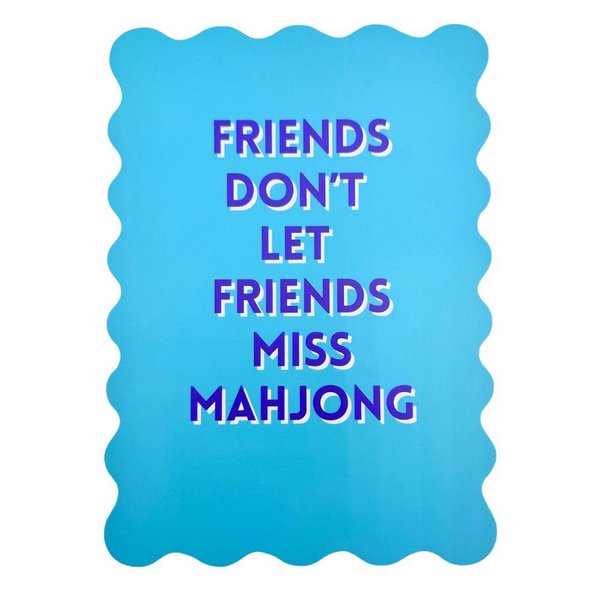 Bright Colors Mahjong Shuffle Card with Scalloped Edges, Sized to Store with Mahjong League Cards, Gift for Mahjong Lovers