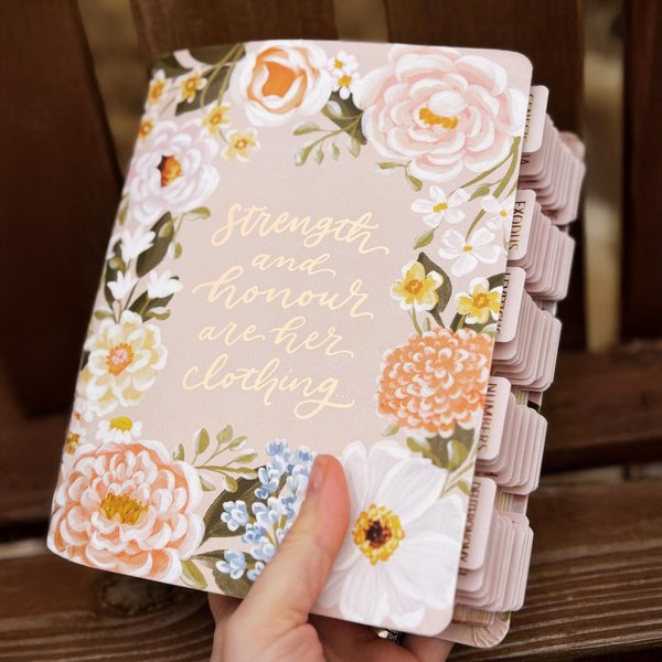 Personalized Leather KJV Journaling Bible with Engraved Name and Floral Design for Women Birthday Gift for Christian