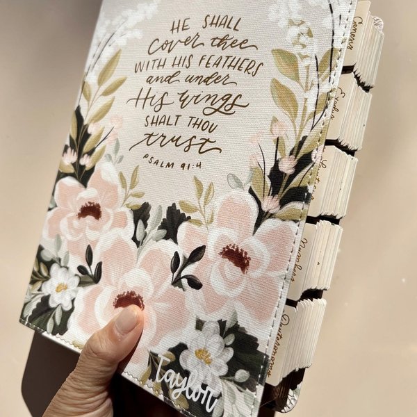 Bible à onglets KJV personnalisée avec nom, King James Version Sainte prise de notes, cadeau pour fille/étude de la Bible groupe de jeunes