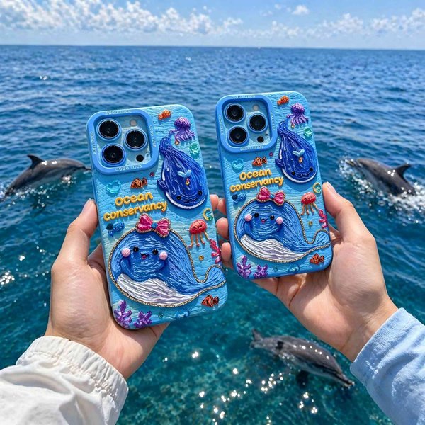 Coque de téléphone personnalisée en forme de baleine avec nom et année/texte de l'organisation, housse de protection des océans pour iPhone/Samsung Galaxy/Google Pixel, cadeau pour l'amoureux des bale