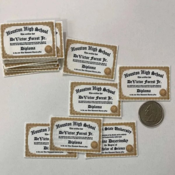 Custom Name Graduation Diploma Cupcake Toppers Set of 15, 2026 College High School University Frosting Sugar Paper, Graduation Party Decor Graduates