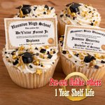 Custom Name Graduation Diploma Cupcake Toppers Set of 15, 2026 College High School University Frosting Sugar Paper, Graduation Party Decor Graduates
