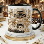 Tasse en céramique personnalisée en 3D avec le nom et l'année, Souvenir de la promotion 2026 et cadeau de fin d'études.